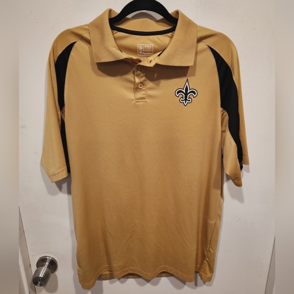 NFL Pro Line Fanatics Men's New Orleans Saints Football Casual Polo Shirt Sz L